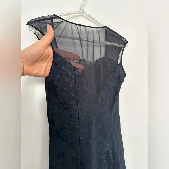 Victoria's Secret black lace lined floor length slit dress Size S - Picture 9 of 11